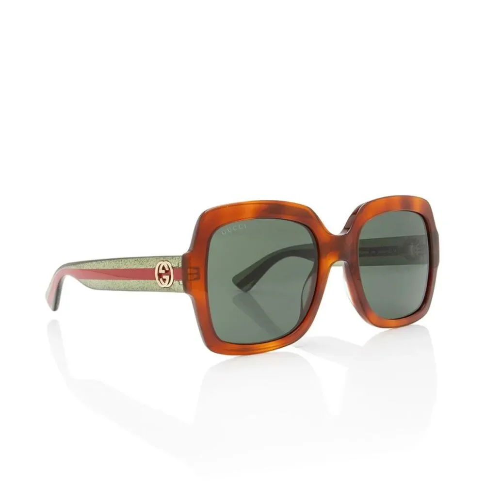 Gucci Glitter Web Interlocking G Square Sunglasses - Picture 2 of 5